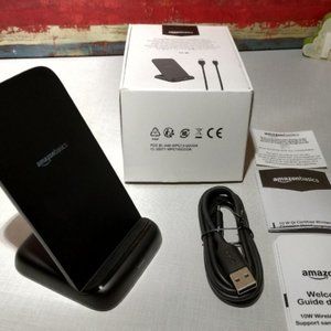 Amazon Basics 10W Qi Certified Wireless Charging Stand, Black